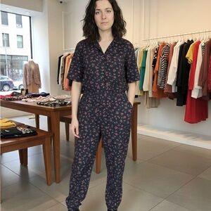 Elegant Floral Navy Maxi Dress